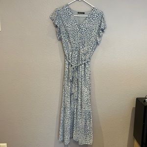 Blue print midi dress